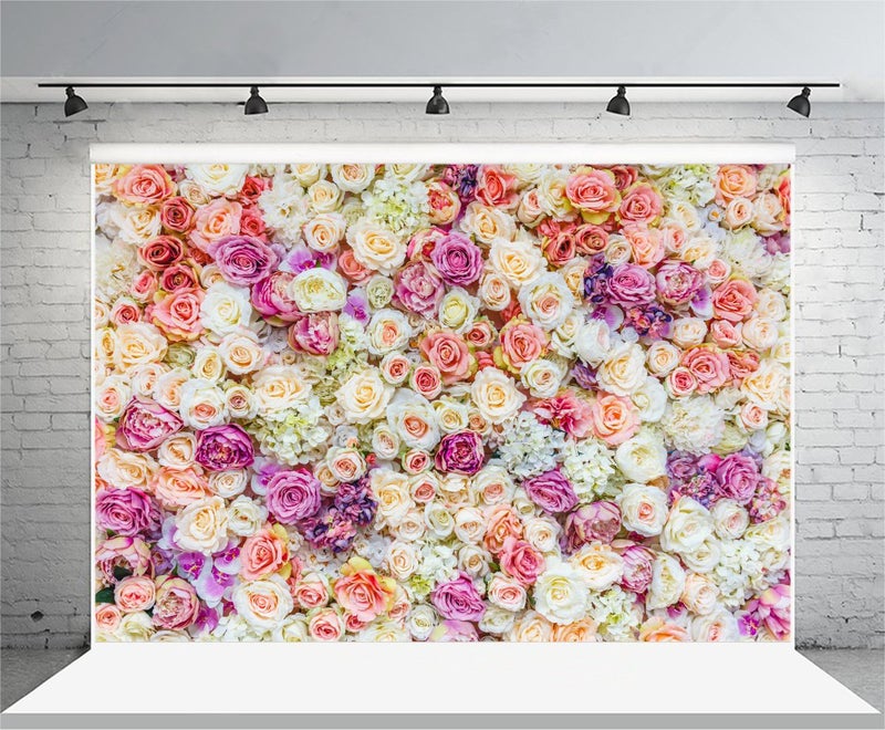 AOFOTO 7x5ft Floral Backdrop Spring Roses Flowers Wall Photography Background for Sweet Girl Lovers Artistic Portrait Wedding Baby Shower Bridal Birthday Party Decoration Banner Photo Studio Props - Image 5